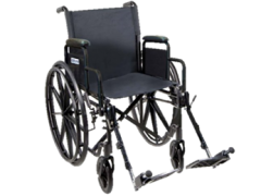 SILLA DE RUEDA DE ACERO PIES DESMONTABLE (CAP. 250 Lbs.)